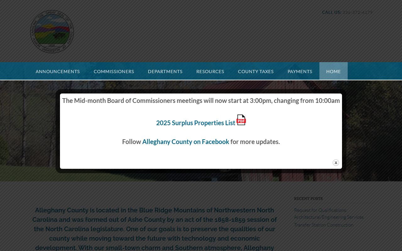 Alleghany County bankruptcy records government services