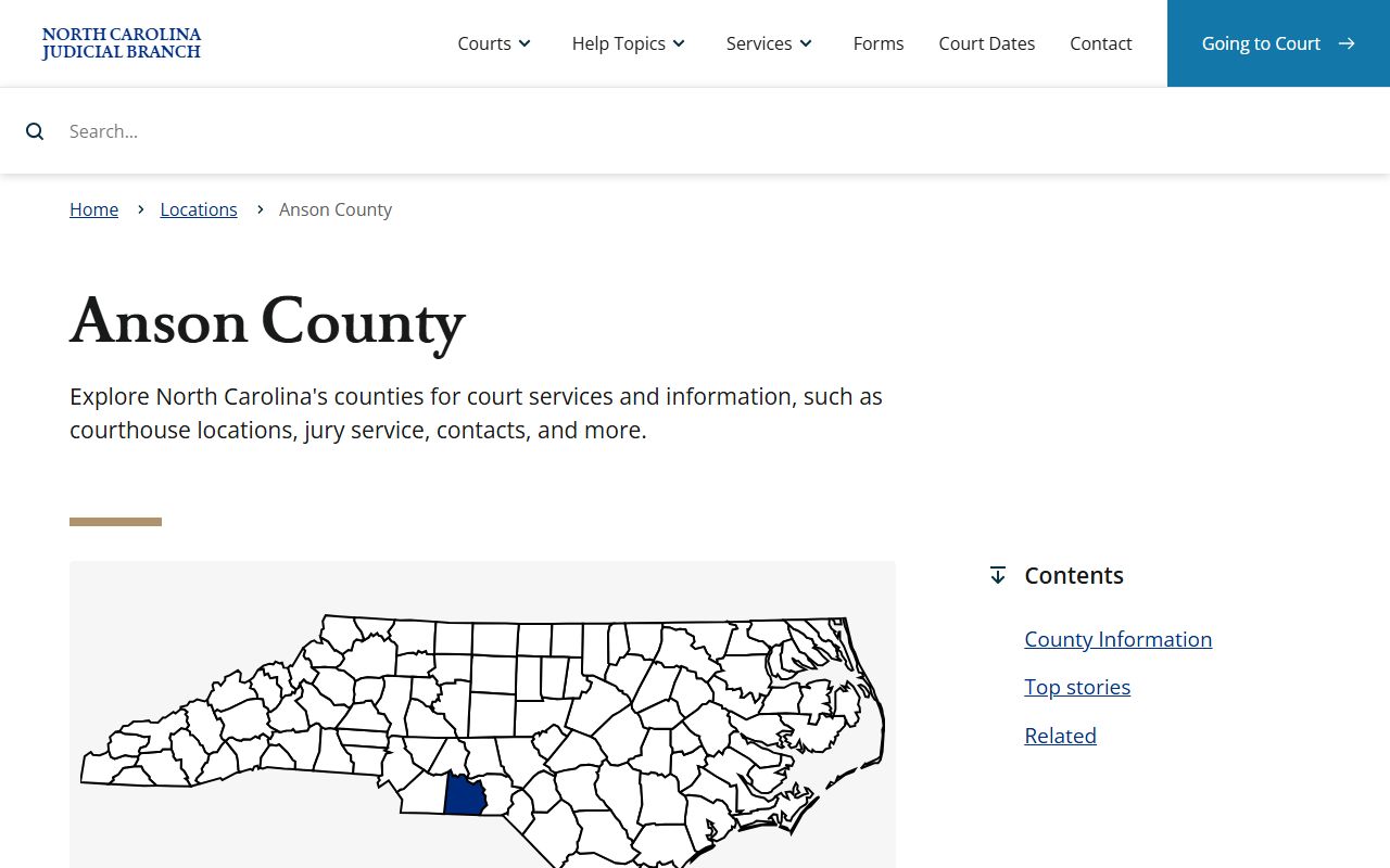 Anson County bankruptcy records court information page