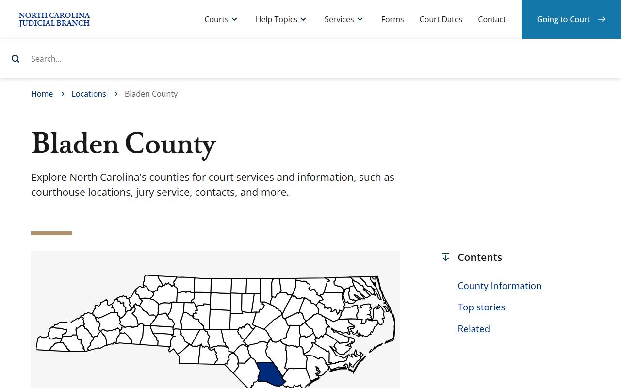 Bladen County bankruptcy records court page