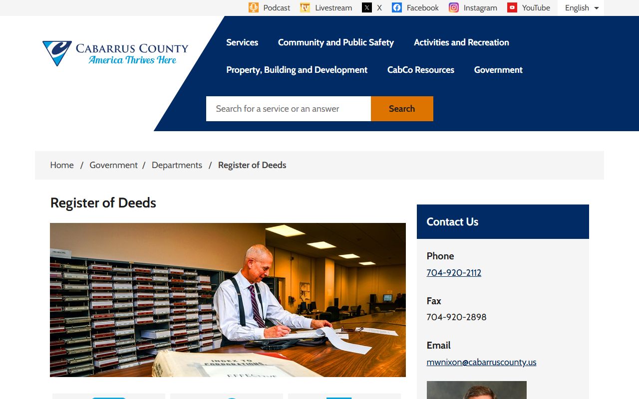 Cabarrus County bankruptcy records register of deeds
