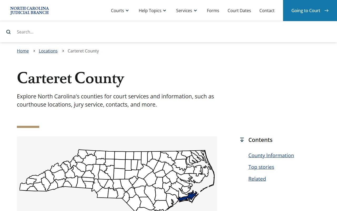 Carteret County bankruptcy records clerk of court page