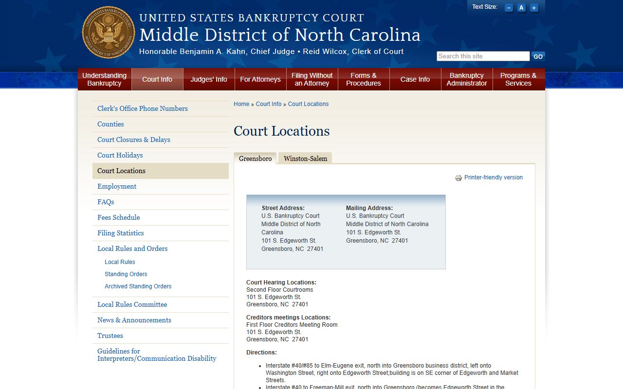 Caswell County bankruptcy records Greensboro Division court page