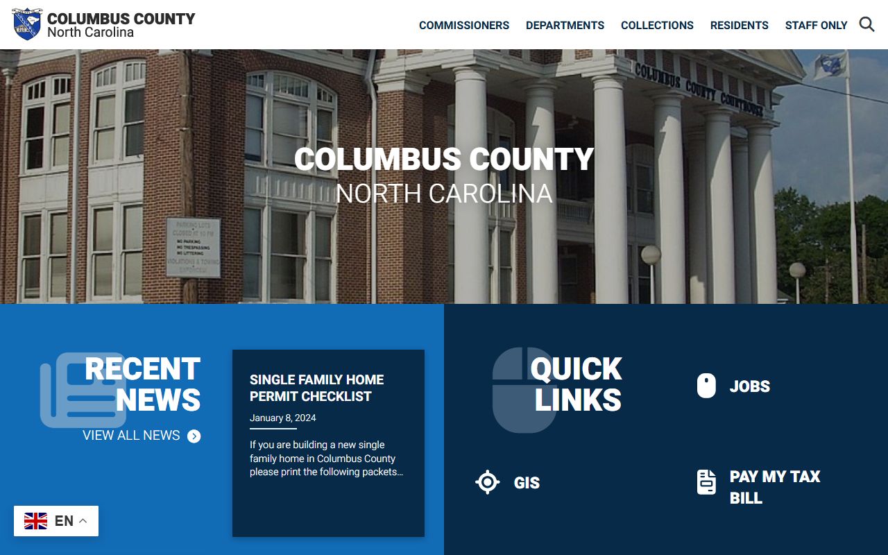 Columbus County bankruptcy records government services portal