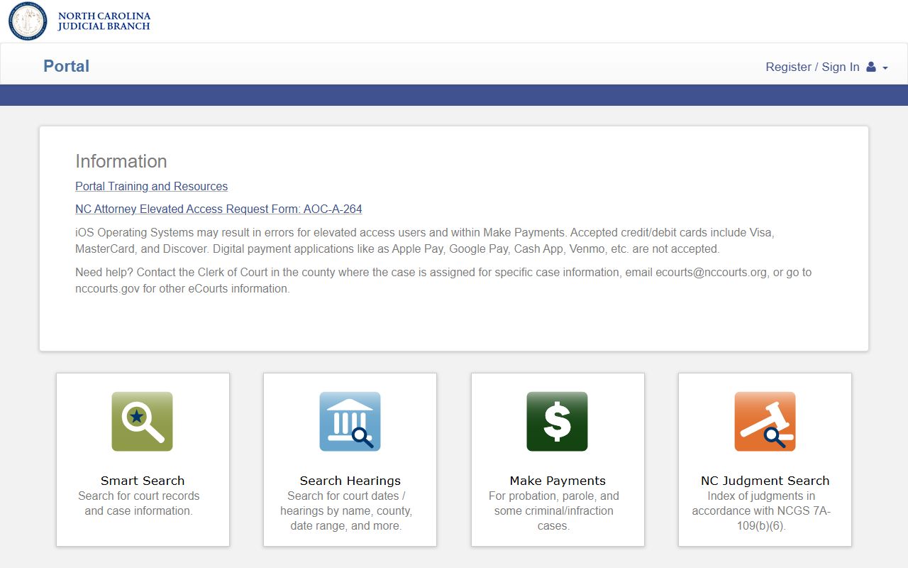Cumberland County bankruptcy records NC eCourts portal access