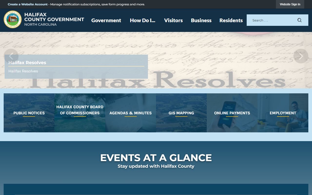 Halifax County government website for bankruptcy records information