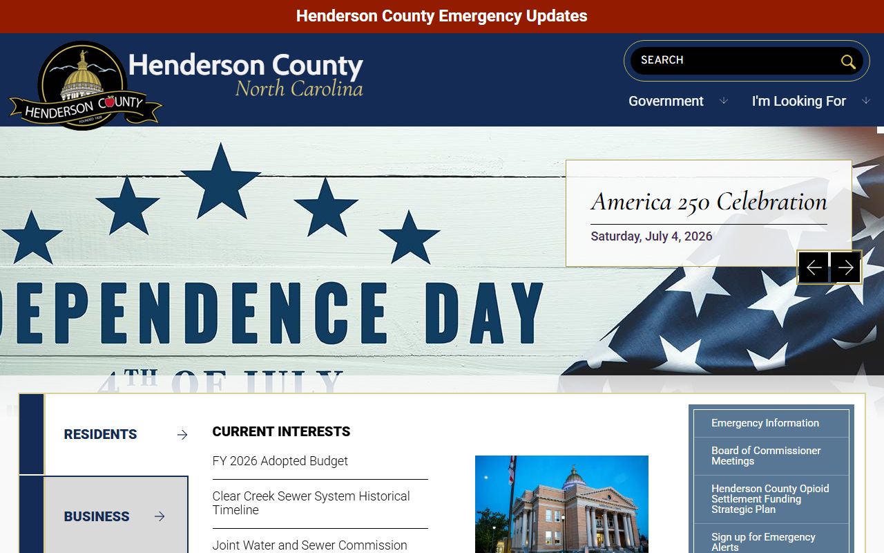 Henderson County government site for bankruptcy records information