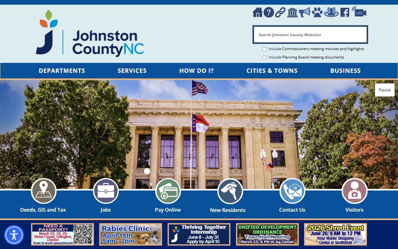 Johnston County government site for bankruptcy records
