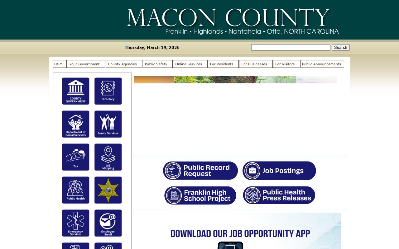 Macon County government website for bankruptcy records