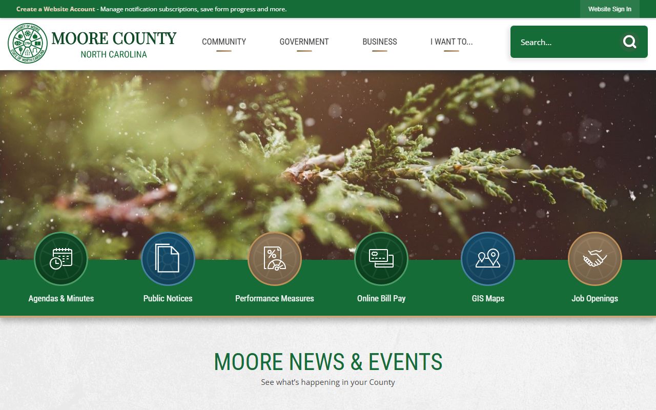 Moore County government website for bankruptcy records research