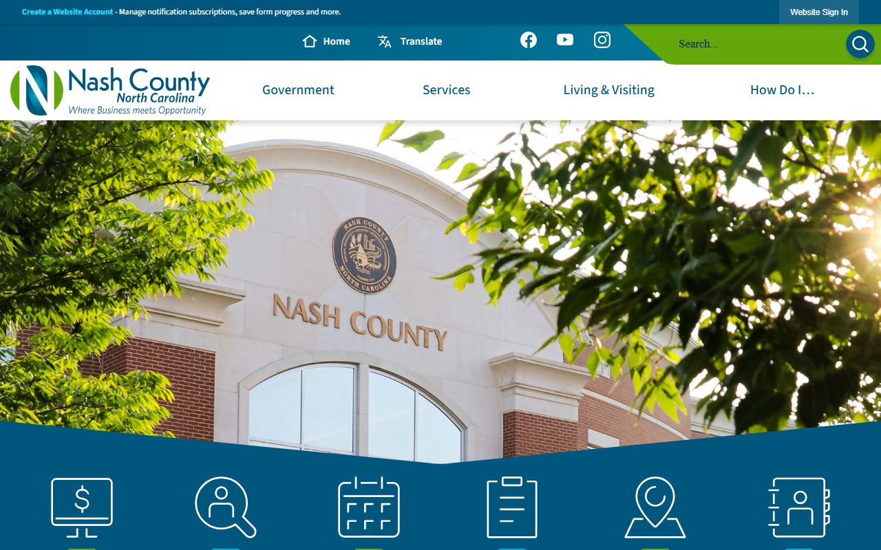 Nash County government website for bankruptcy records research