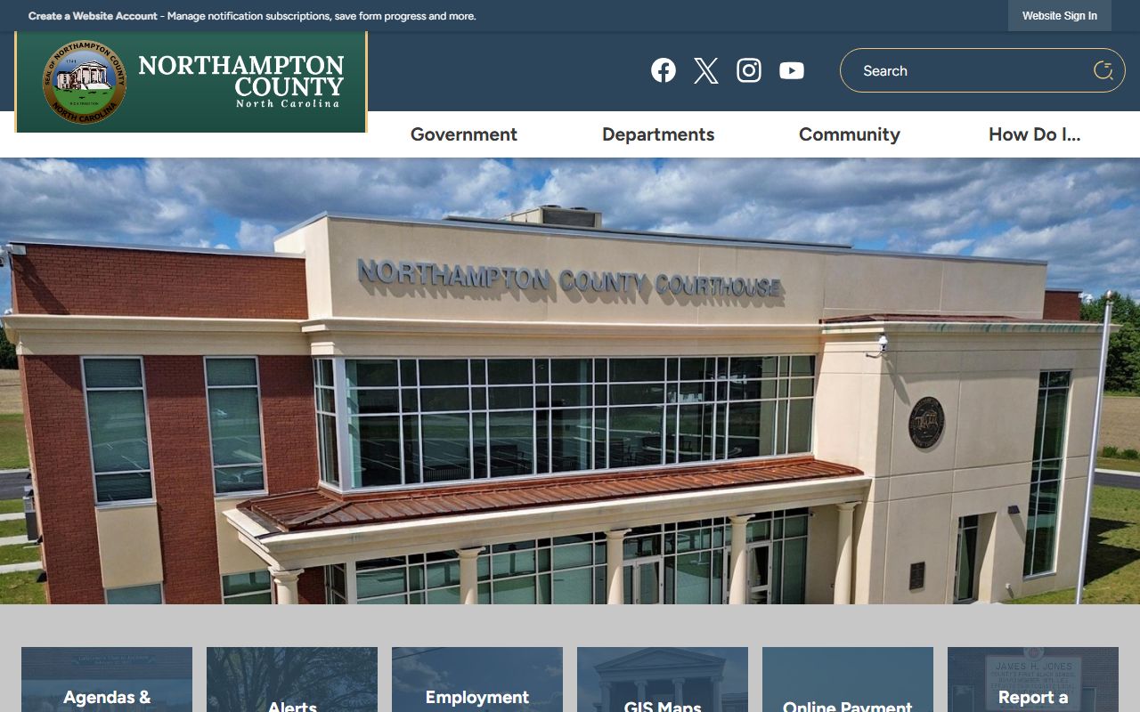 Northampton County government website for bankruptcy records access