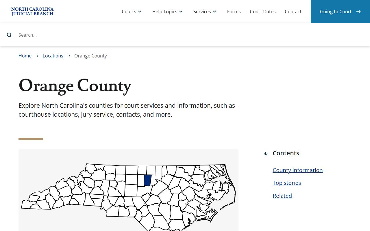 Orange County bankruptcy records NC courts page