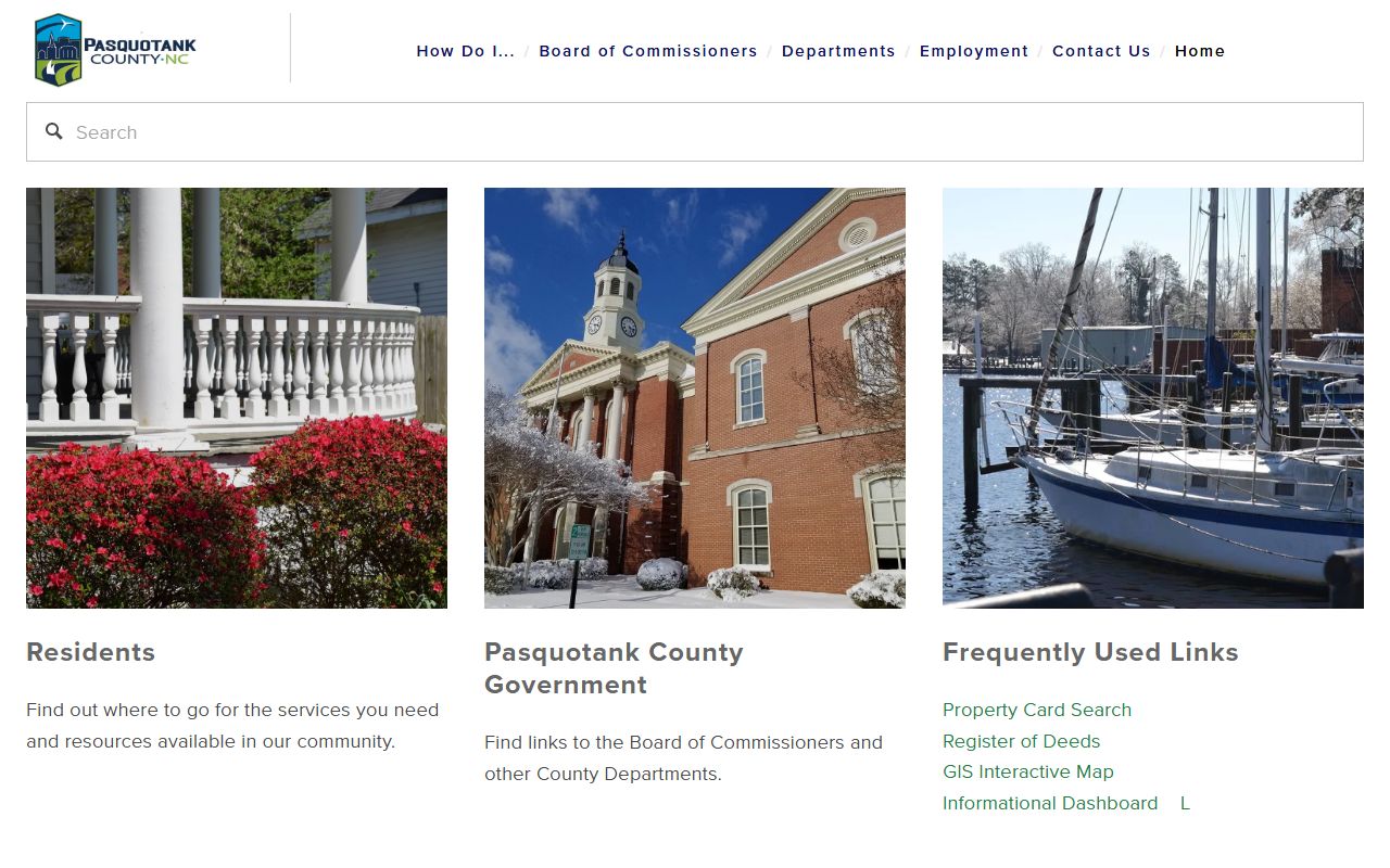 Pasquotank County government website for bankruptcy records resources