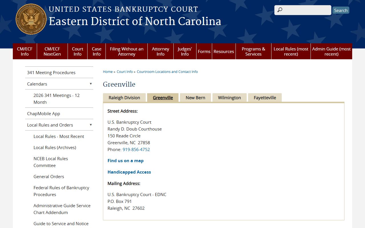 Pasquotank County bankruptcy records Greenville Division court