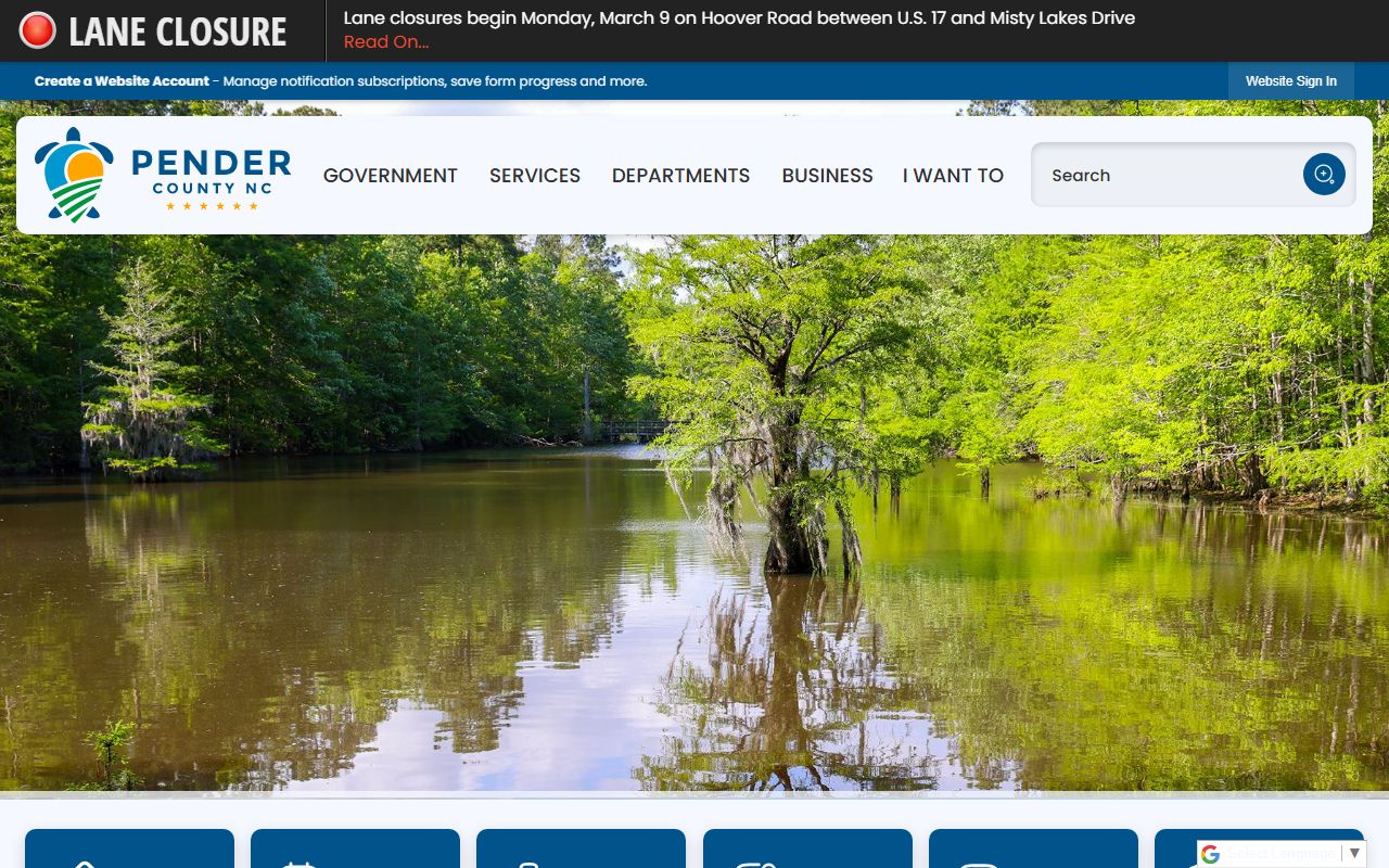Pender County government website for bankruptcy records information
