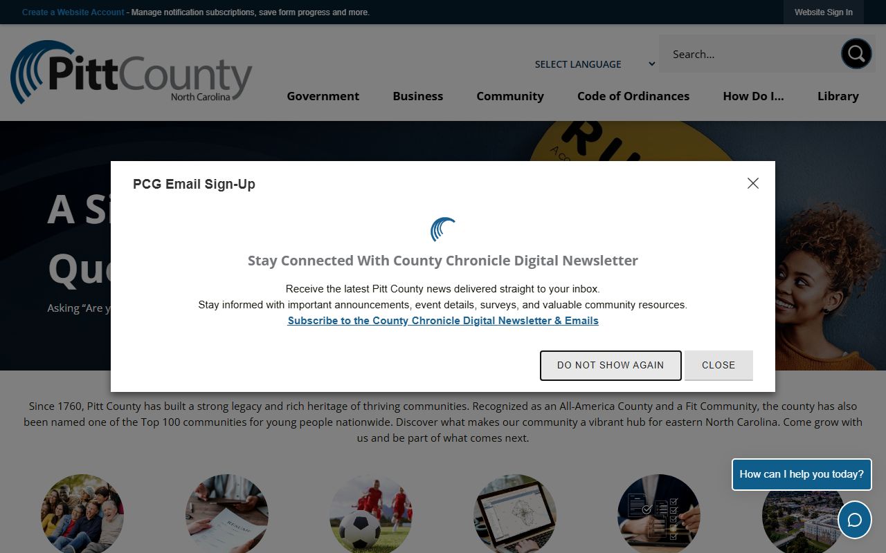 Pitt County government website for bankruptcy records access