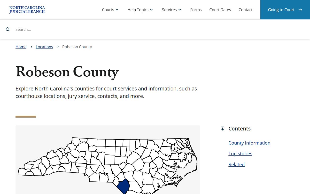 Robeson County bankruptcy records NC courts page